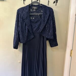 R & M Collection Navy 2 piece dress with sequins